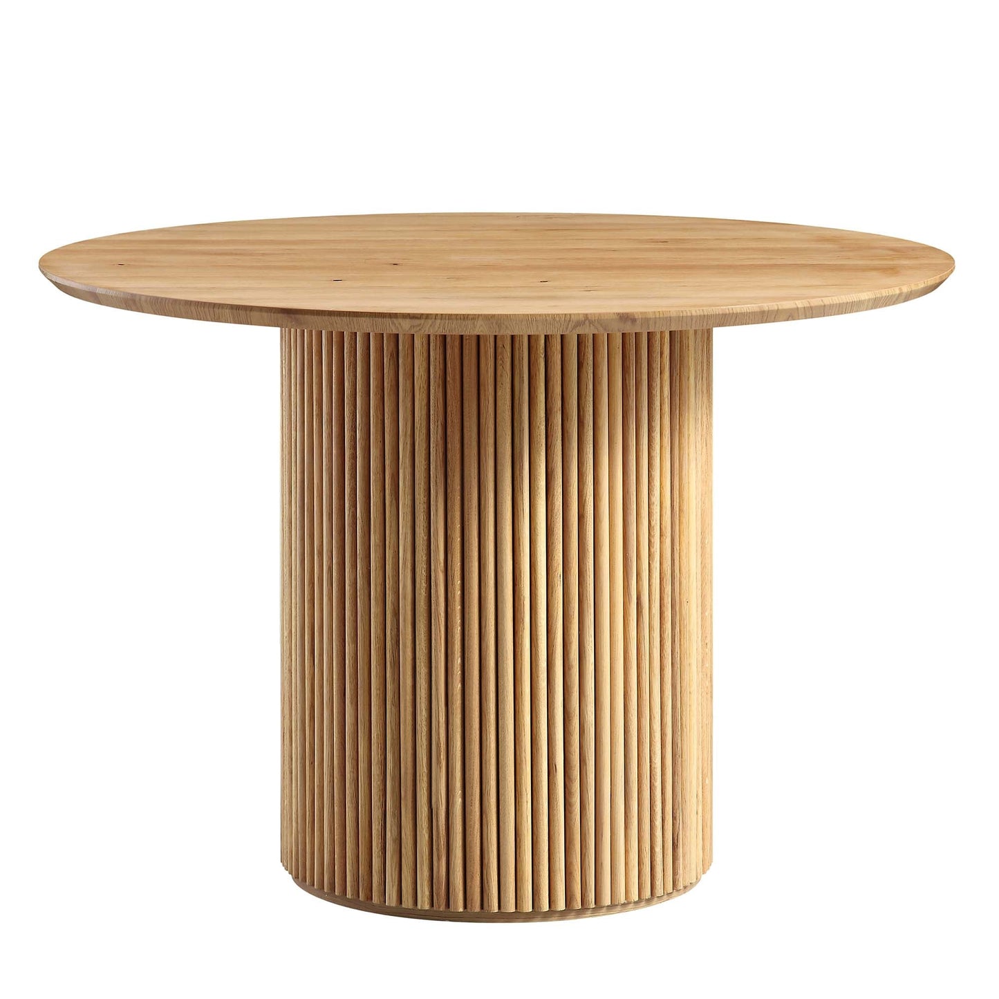Table à manger ronde sur piédestal en chêne Maru, chêne