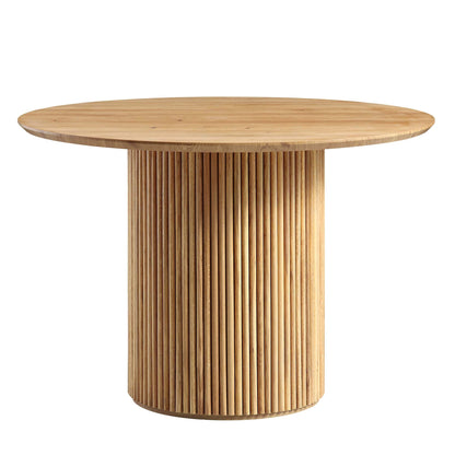 Table à manger ronde sur piédestal en chêne Maru, chêne