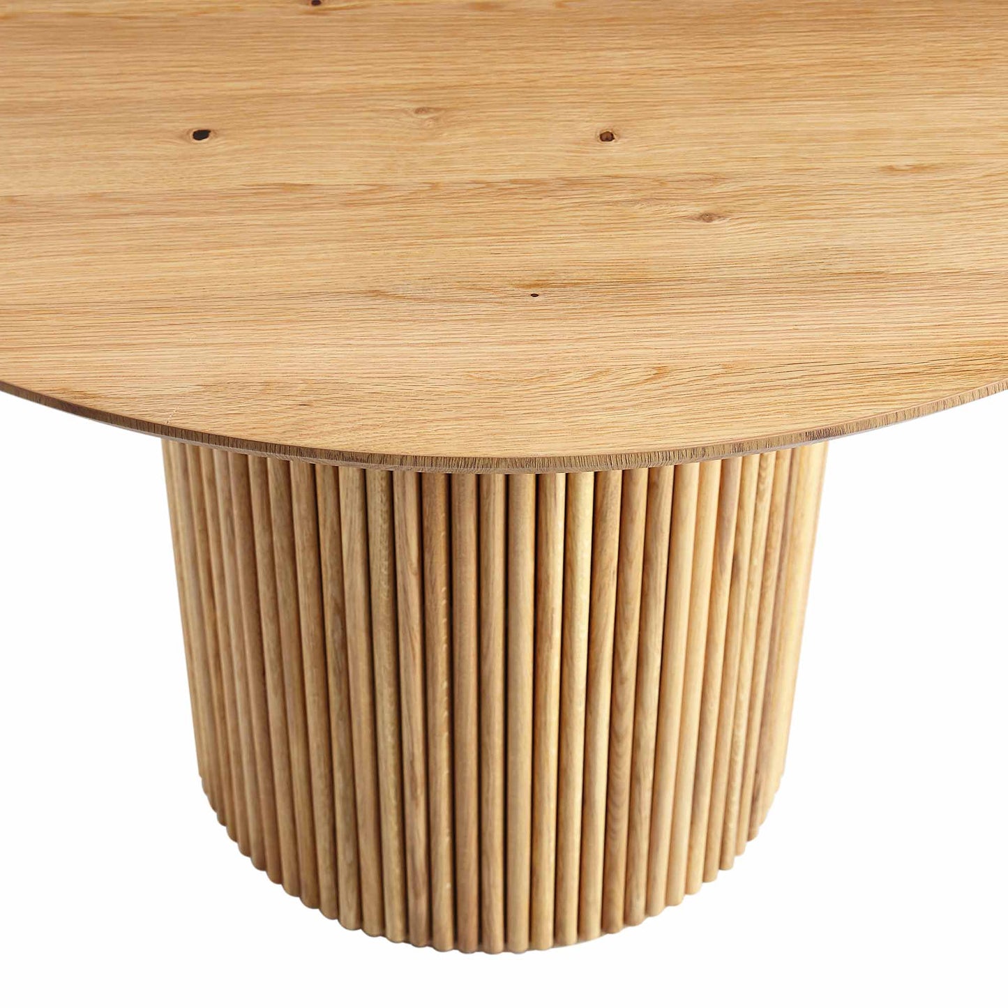 Table à manger ronde sur piédestal en chêne Maru, chêne