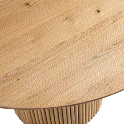 Table à manger ronde sur piédestal en chêne Maru, chêne