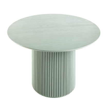 Table à manger ronde Maru en chêne, vert sauge