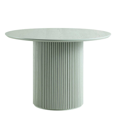 Table à manger ronde Maru en chêne, vert sauge