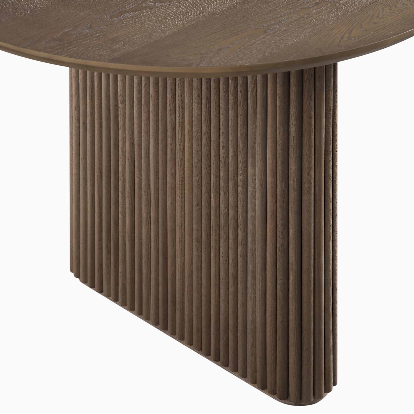 Table à manger ovale extensible Maru 6 à 8 places, chêne argenté