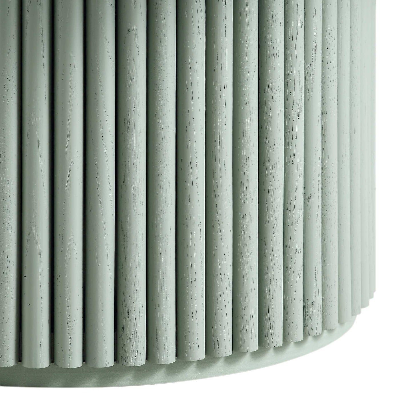 Table basse ronde sur pied en chêne Maru, vert sauge
