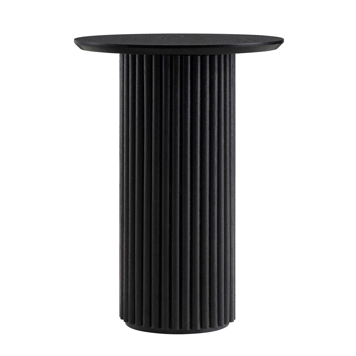 Table d'appoint ronde en chêne Maru, noire