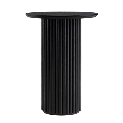 Table d'appoint ronde en chêne Maru, noire