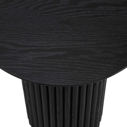 Table d'appoint ronde en chêne Maru, noire
