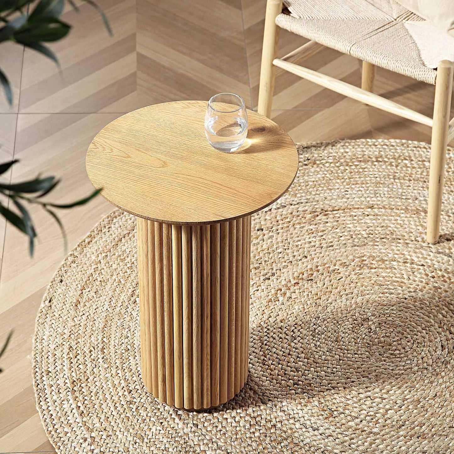 Table d'appoint ronde en chêne Maru, chêne