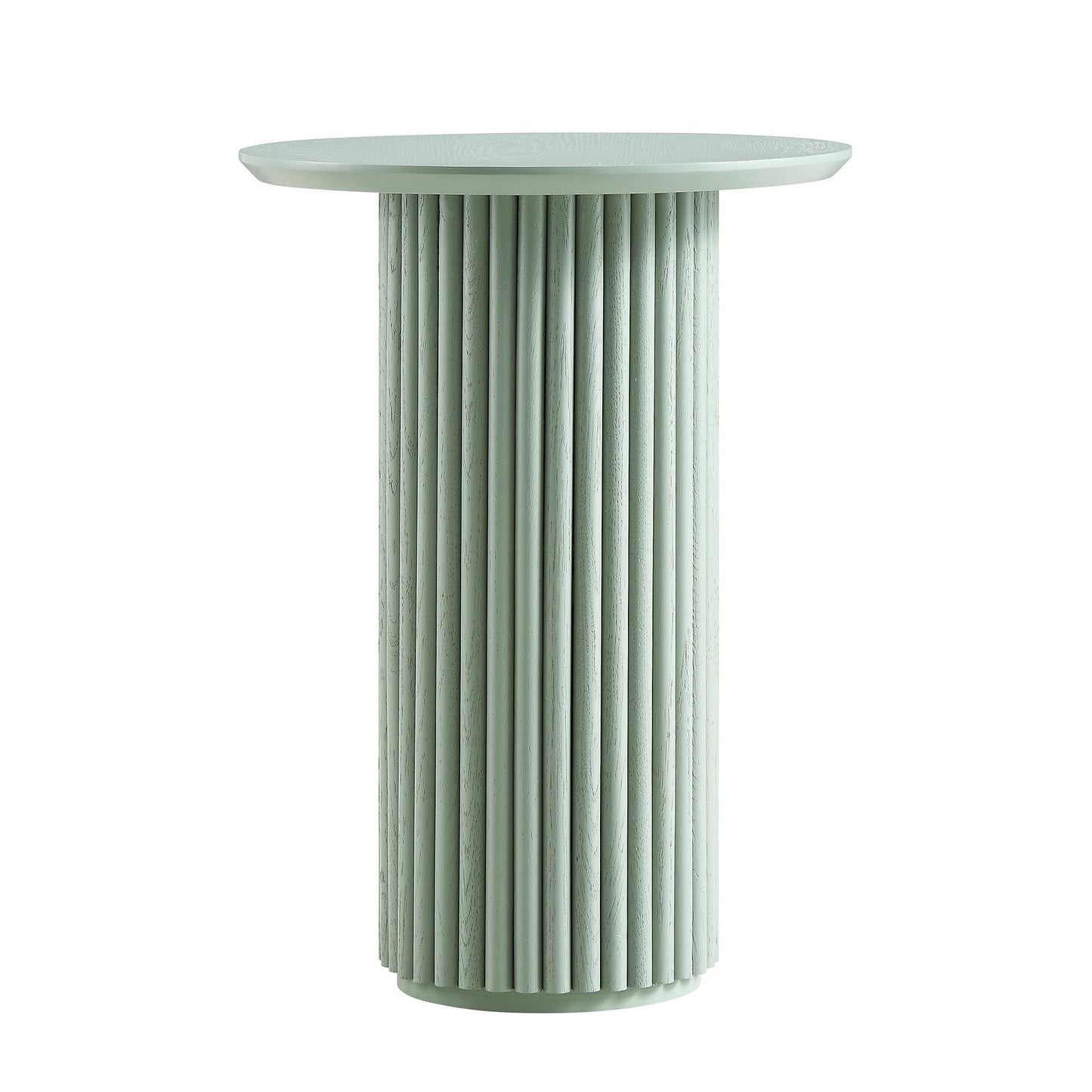 Table d'appoint ronde en chêne Maru, vert sauge