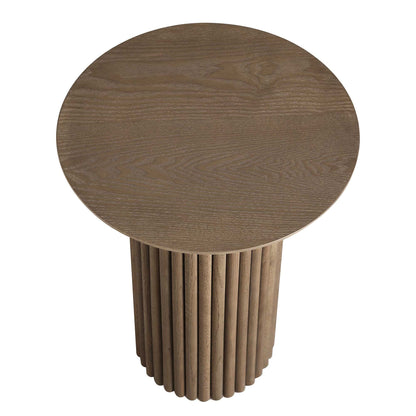 Table d'appoint ronde en chêne Maru, chêne argenté