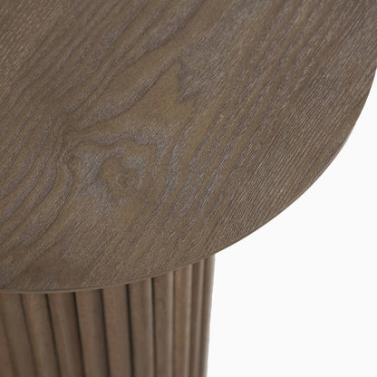 Table d'appoint ronde en chêne Maru, chêne argenté