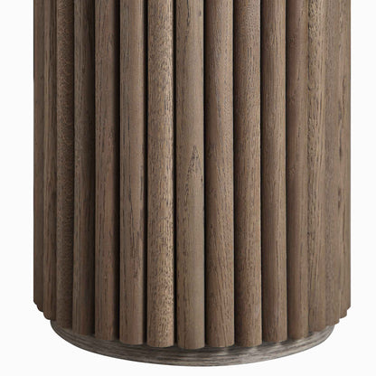 Table d'appoint ronde en chêne Maru, chêne argenté