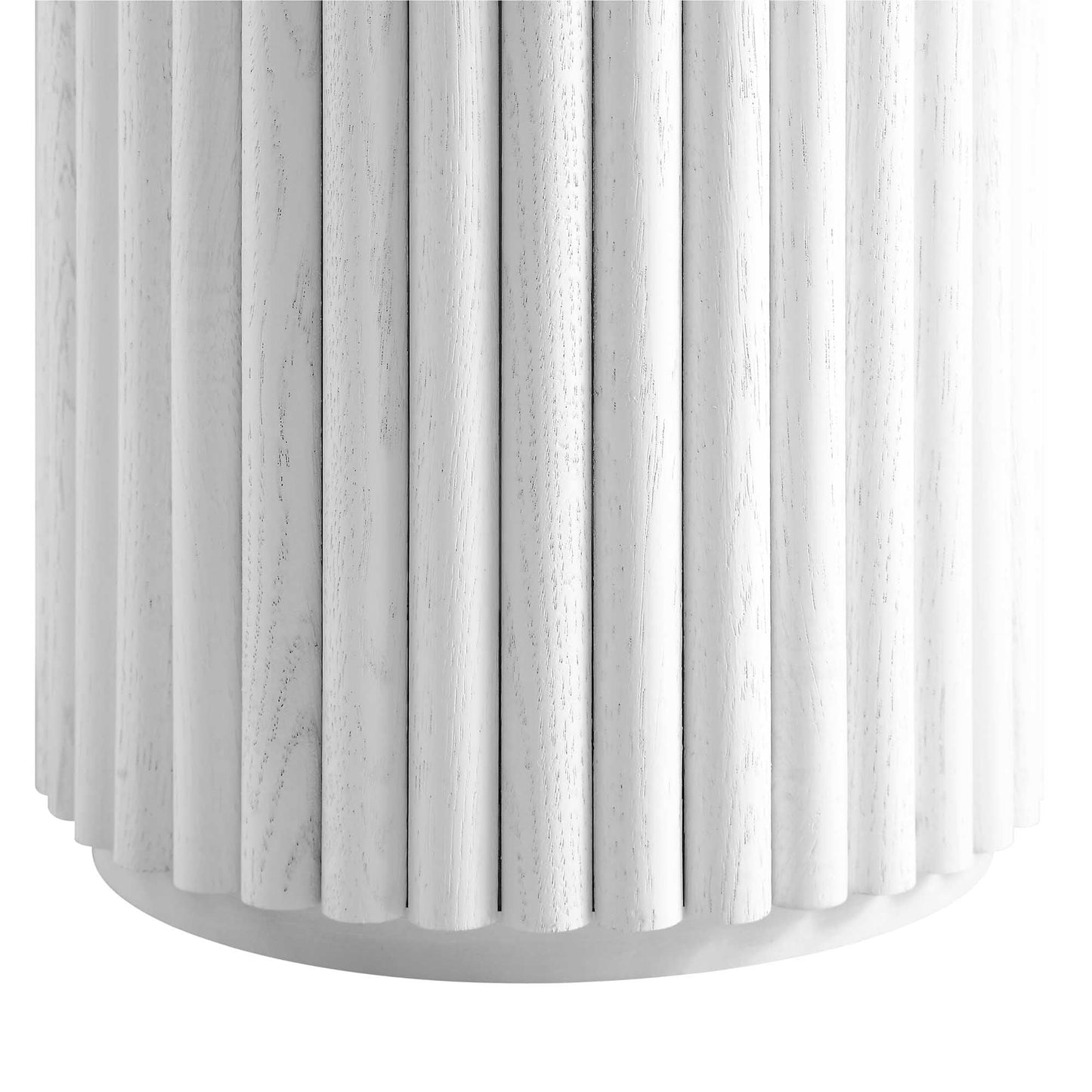 Table d'appoint ronde en chêne Maru, blanc délavé