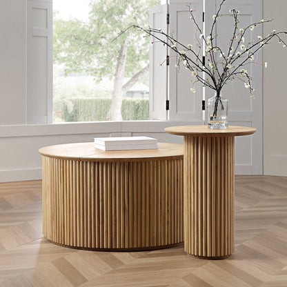 Table d'appoint ronde en chêne Maru, chêne