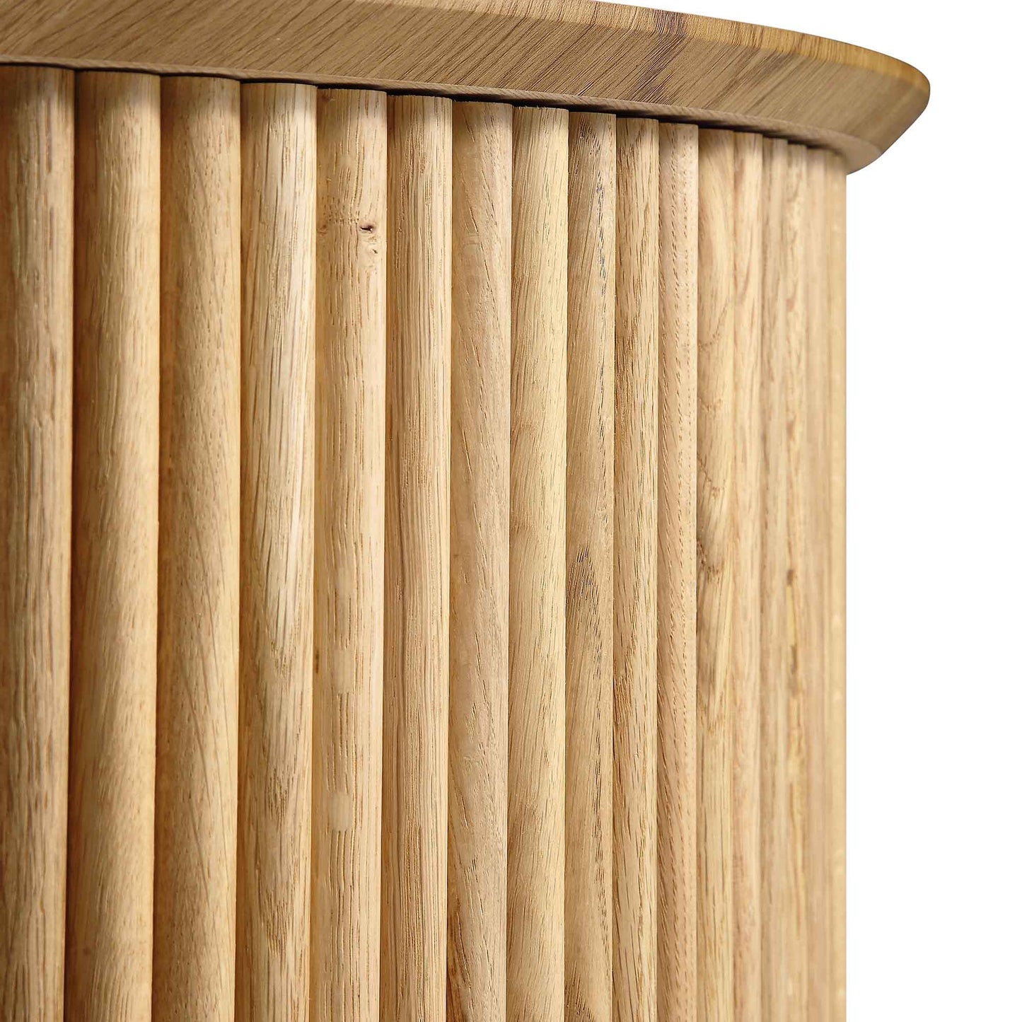 Table basse ronde en chêne Maru avec rangement, chêne
