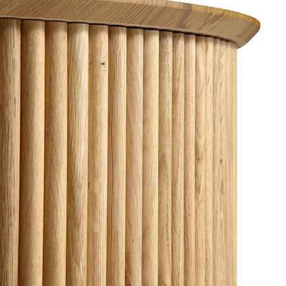 Table basse ronde en chêne Maru avec rangement, chêne