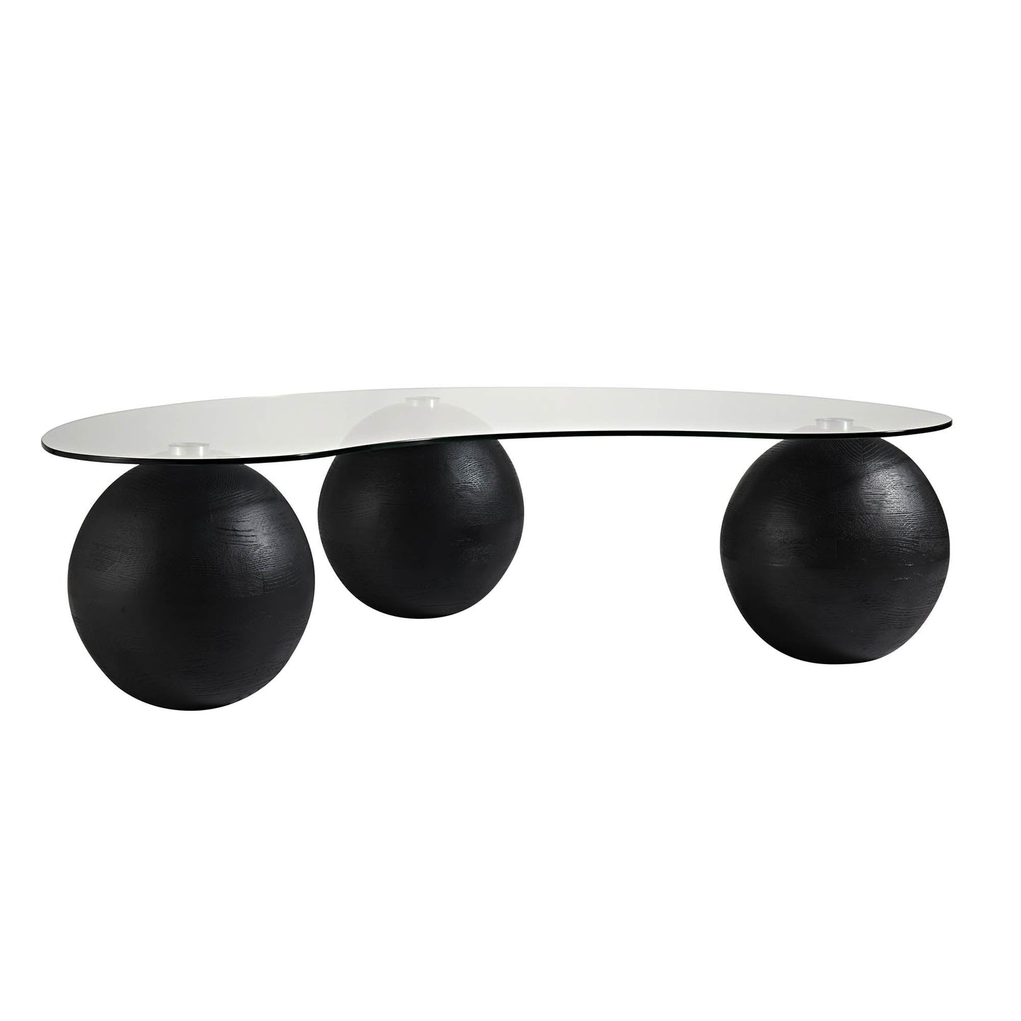 Table basse en verre courbé Sveti, noire