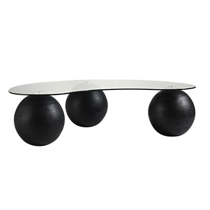 Table basse en verre courbé Sveti, noire
