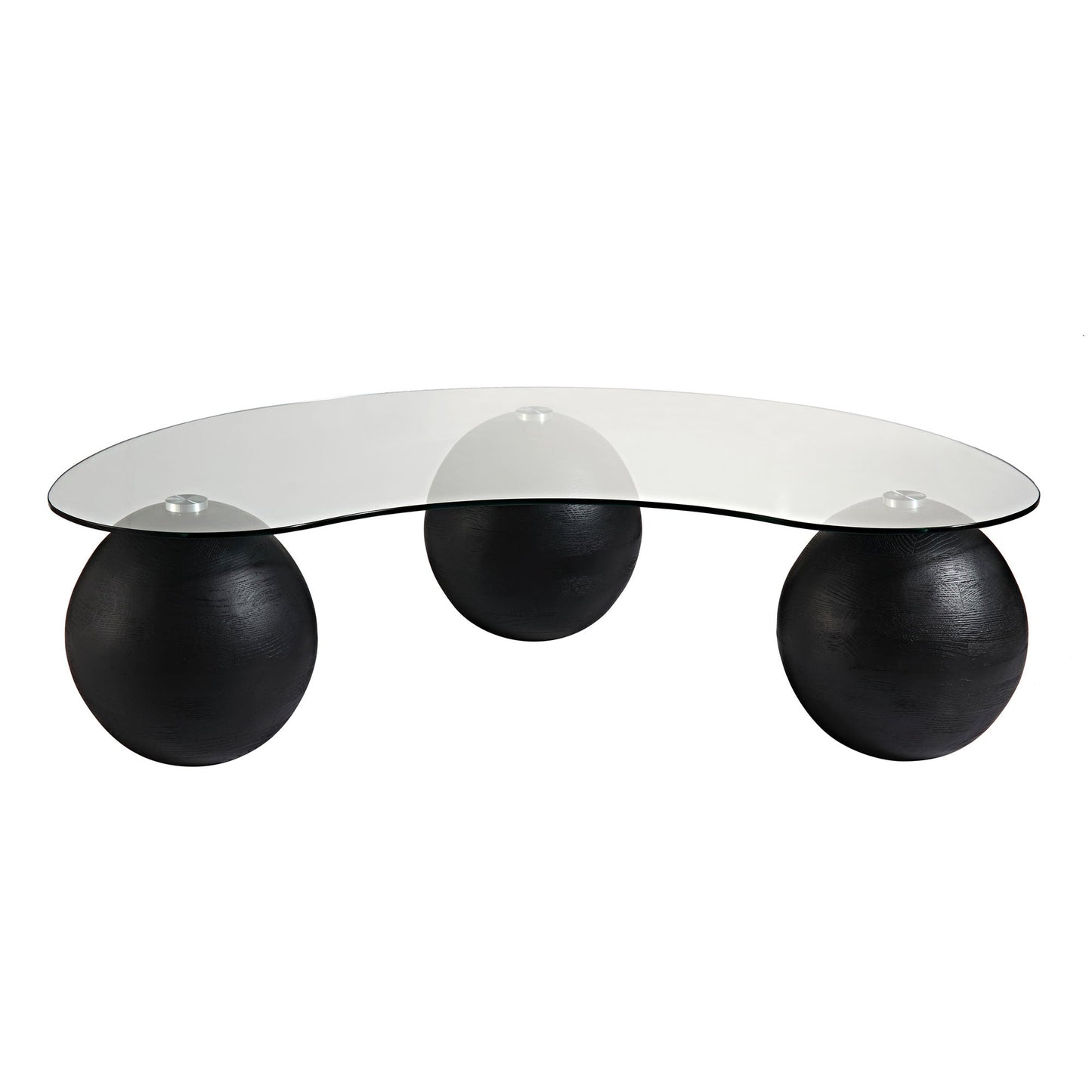 Table basse en verre courbé Sveti, noire