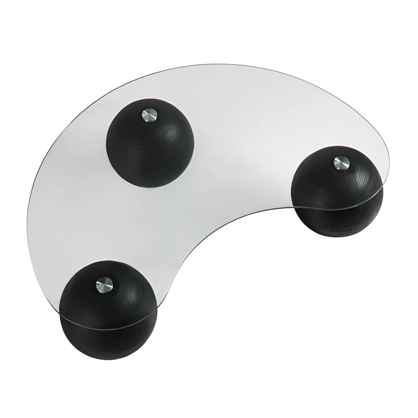 Table basse en verre courbé Sveti, noire