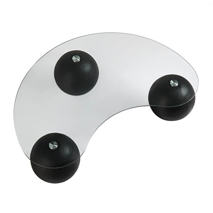 Table basse en verre courbé Sveti, noire