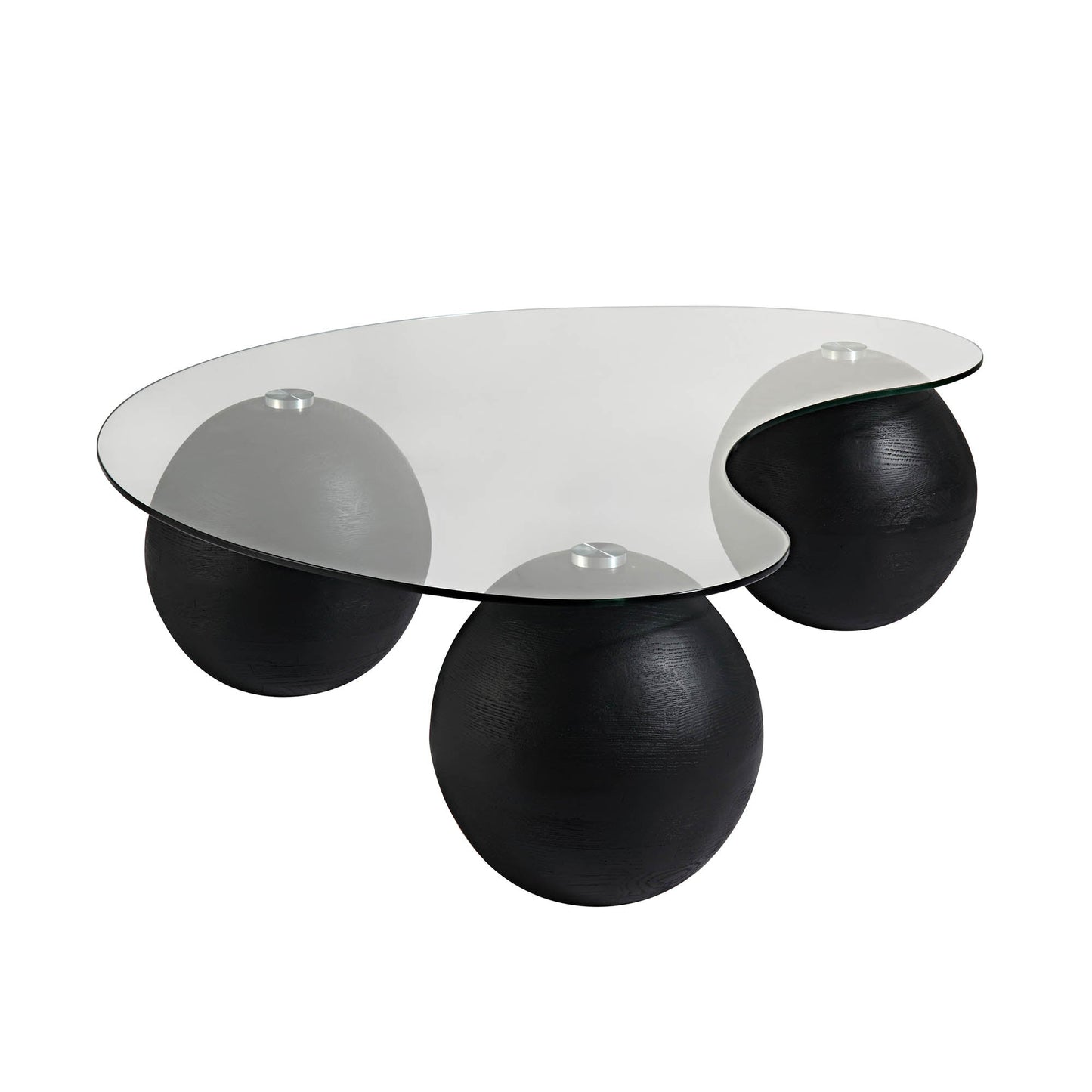 Table basse en verre courbé Sveti, noire