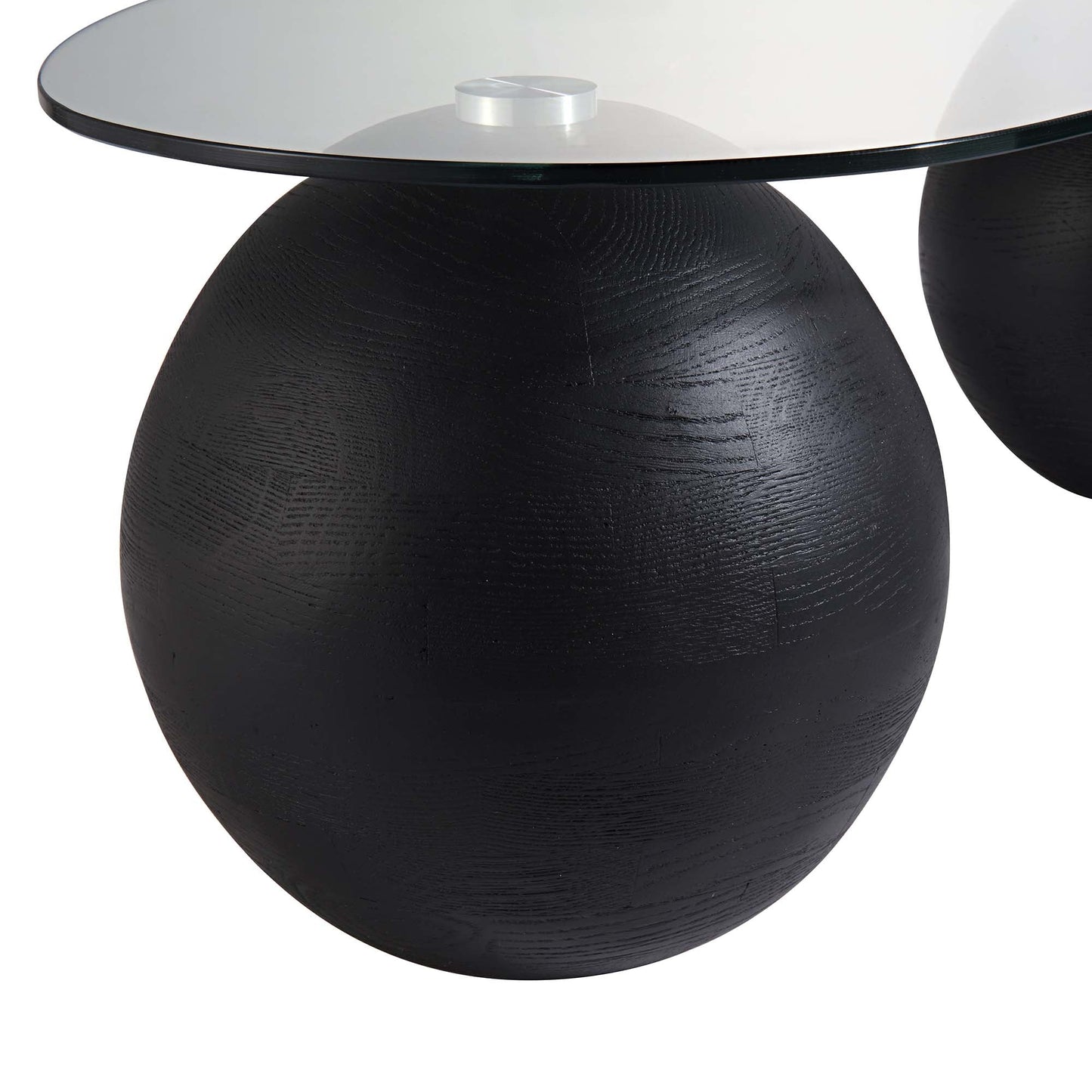 Table basse en verre courbé Sveti, noire