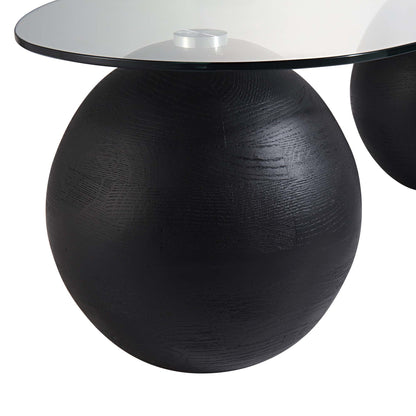 Table basse en verre courbé Sveti, noire