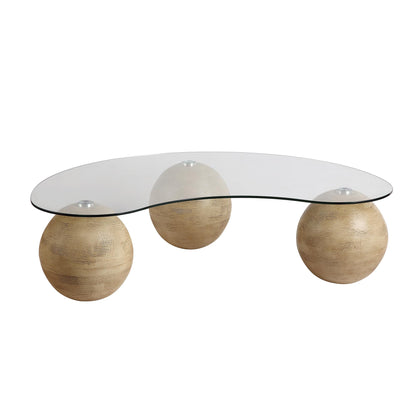 Table basse en verre courbé Sveti, naturel
