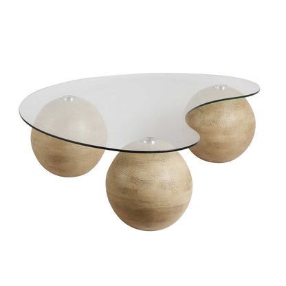 Table basse en verre courbé Sveti, naturel