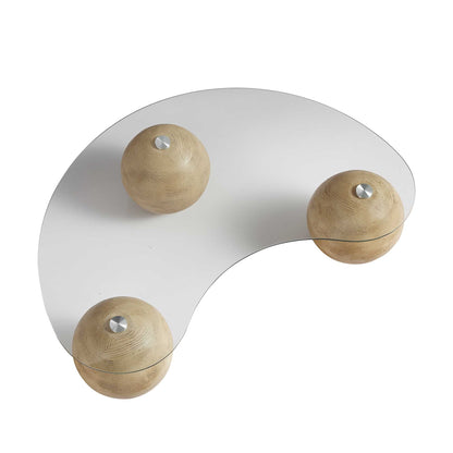 Table basse en verre courbé Sveti, naturel