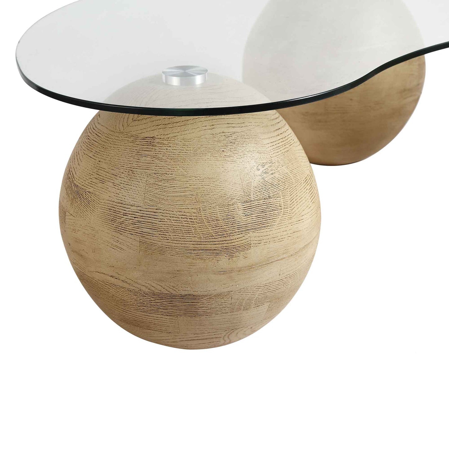 Table basse en verre courbé Sveti, naturel