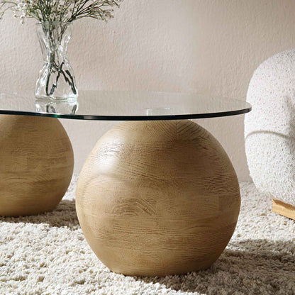 Table basse en verre courbé Sveti, naturel