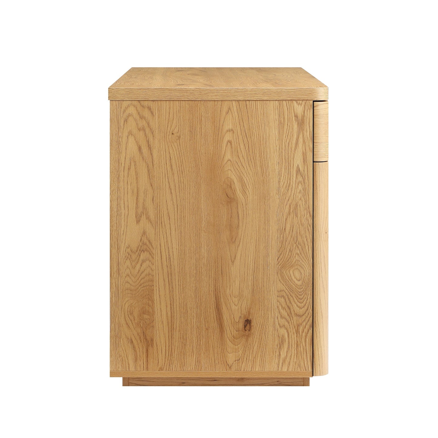 Bureau Agnes à bords incurvés avec rangement, naturel