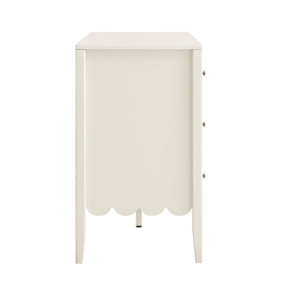 Commode large Henley à 6 tiroirs avec bords festonnés, sable clair