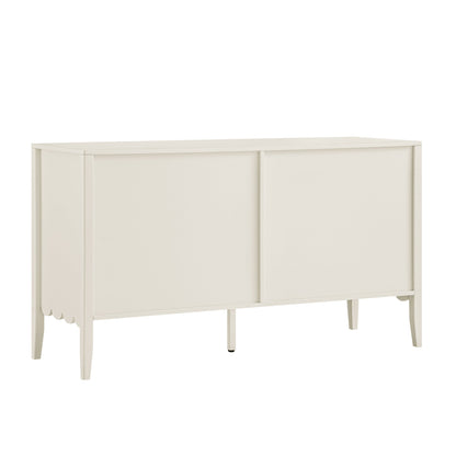 Commode large Henley à 6 tiroirs avec bords festonnés, sable clair
