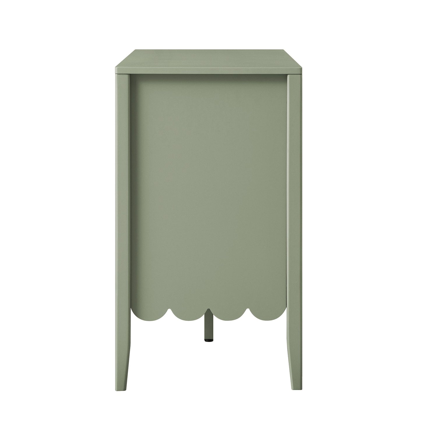 Commode large Henley à 6 tiroirs et bords festonnés, vert sauge