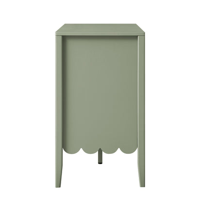 Commode large Henley à 6 tiroirs et bords festonnés, vert sauge