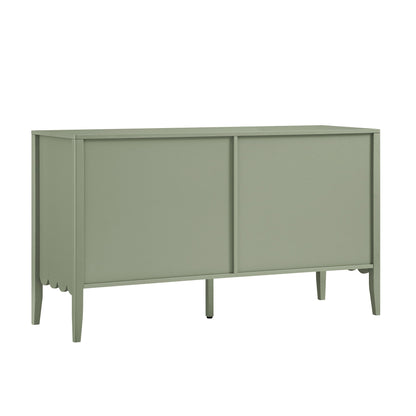 Commode large Henley à 6 tiroirs et bords festonnés, vert sauge