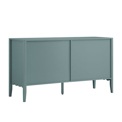 Commode large Henley à 6 tiroirs et bords festonnés, épicéa bleu