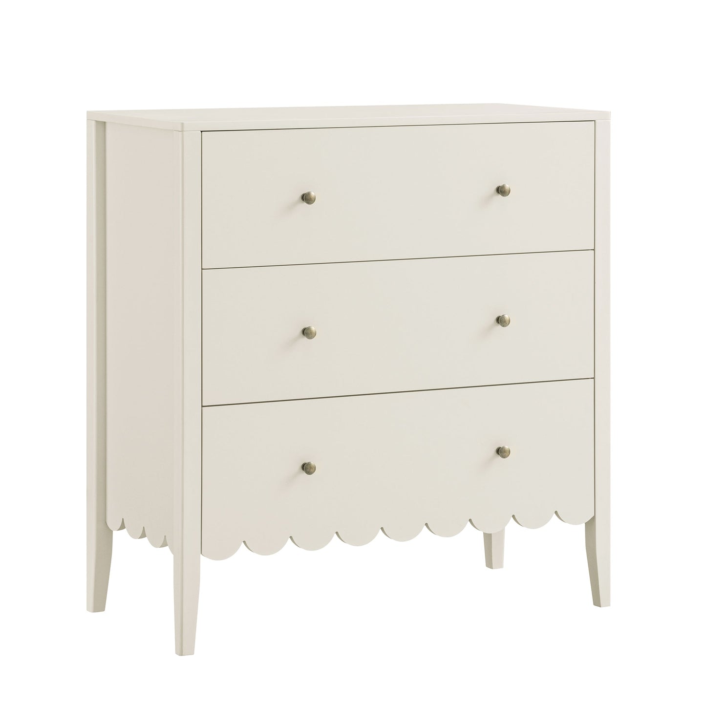 Commode 3 tiroirs Henley à bords festonnés, sable clair