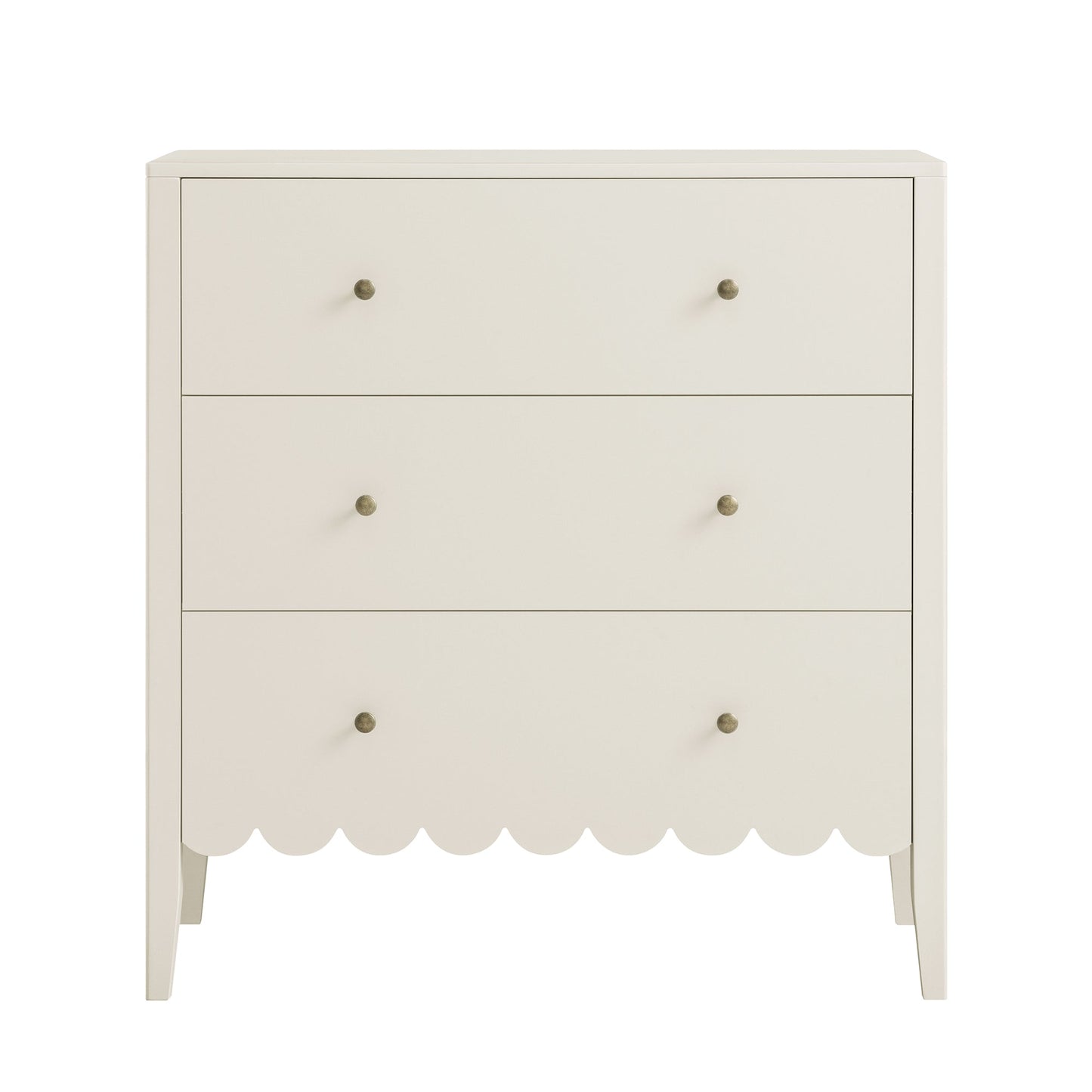 Commode 3 tiroirs Henley à bords festonnés, sable clair
