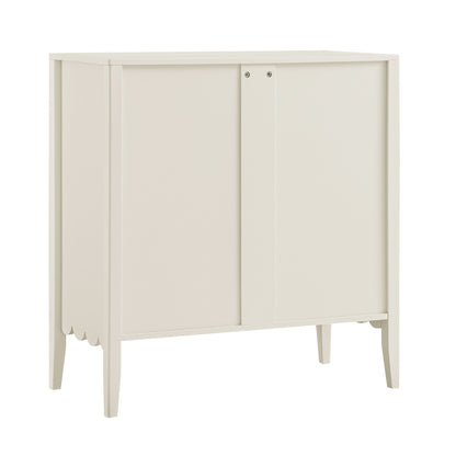 Commode 3 tiroirs Henley à bords festonnés, sable clair