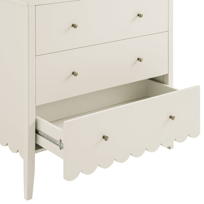 Commode 3 tiroirs Henley à bords festonnés, sable clair