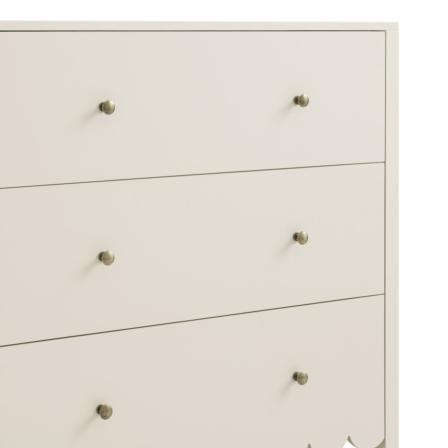 Commode 3 tiroirs Henley à bords festonnés, sable clair