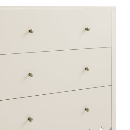 Commode 3 tiroirs Henley à bords festonnés, sable clair