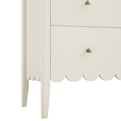 Commode 3 tiroirs Henley à bords festonnés, sable clair