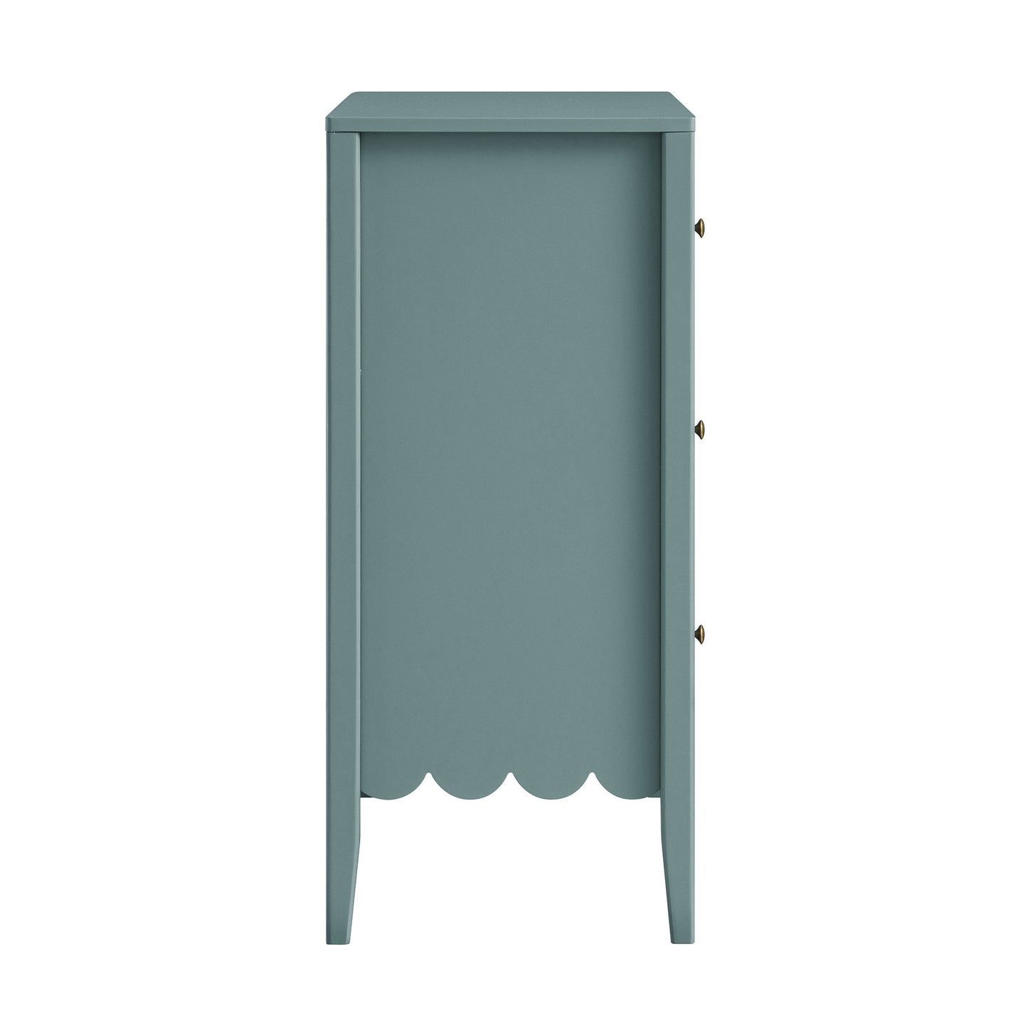 Commode 3 tiroirs Henley à bords festonnés, épicéa bleu