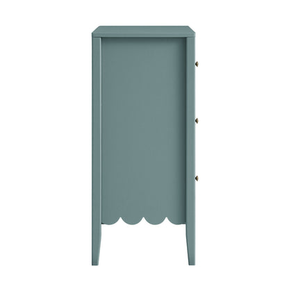 Commode 3 tiroirs Henley à bords festonnés, épicéa bleu
