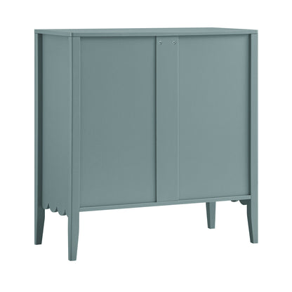 Commode 3 tiroirs Henley à bords festonnés, épicéa bleu